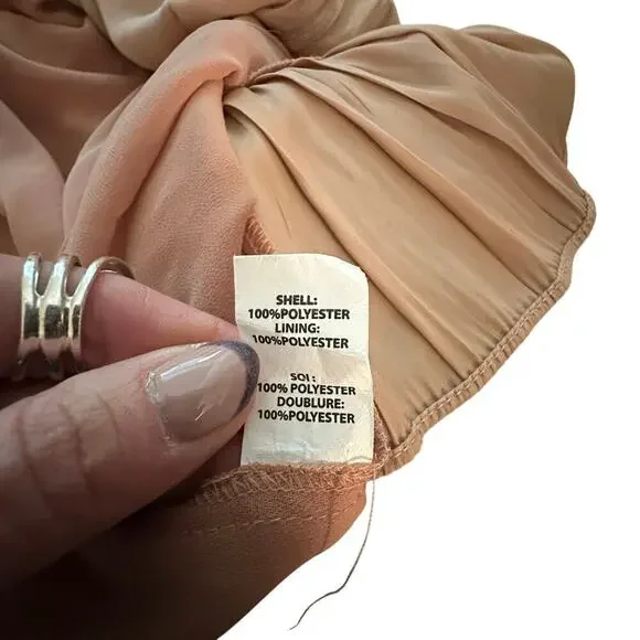 Ramy Brook Emmett Carmel Ruffle Boho Mini Dress Long Sleeve Smocked M Like New - Picture 9 of 9